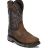 Justin Men's Tanker 11" Steel Toe Western Work Boot -Brown- WK2104