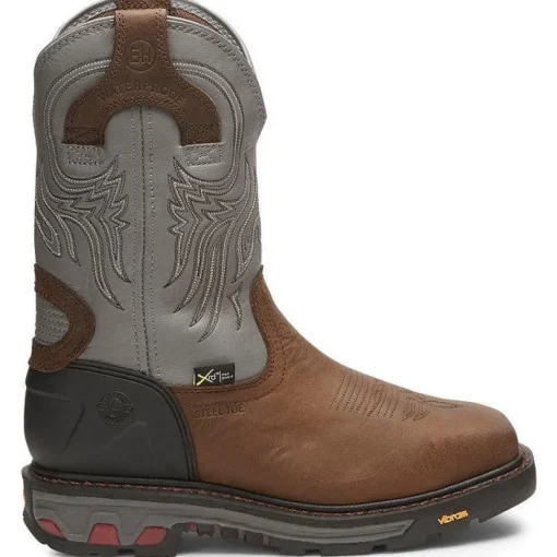 Justin Men's Tanker 11" Steel Toe Western Work Boot -Brown- WK2102