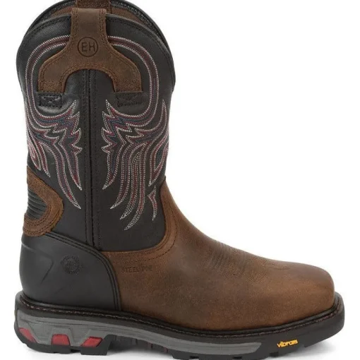 Justin Men's Tanker 11" Steel Toe Western Work Boot -Brown- WK2104