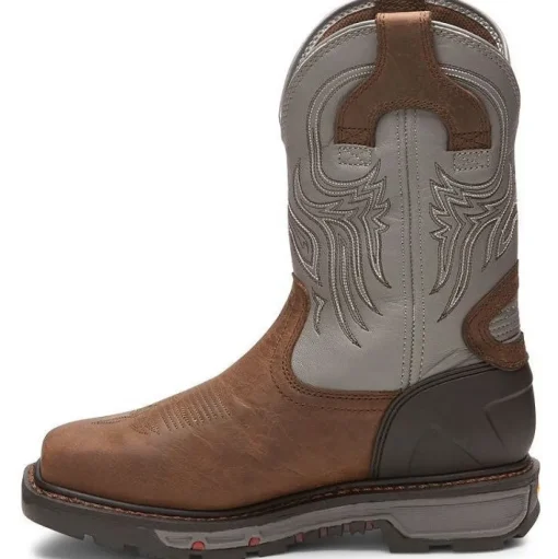 Justin Men's Tanker 11" Steel Toe Western Work Boot -Brown- WK2102