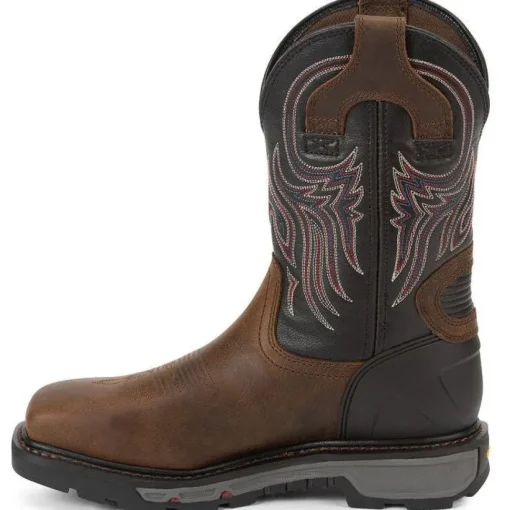 Justin Men's Tanker 11" Steel Toe Western Work Boot -Brown- WK2104