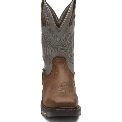 Justin Men's Tanker 11" Steel Toe Western Work Boot -Brown- WK2102