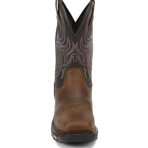 Justin Men's Tanker 11" Steel Toe Western Work Boot -Brown- WK2104