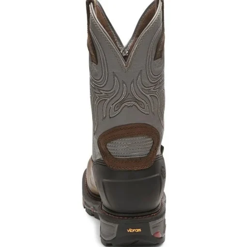 Justin Men's Tanker 11" Steel Toe Western Work Boot -Brown- WK2102