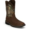 Justin Men's Trekker 11" CT WP Western Work Boot -Brown- SE4677