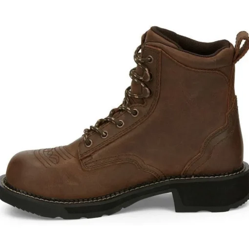 Justin Women's Katerina 6" Steel Toe Western Work Boot -Brown- GY985
