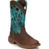 Justin Women's Rush 11" Waterproof Western Work Boot -Brown- SE4355