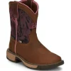 Justin Women's Rush 8" Waterproof Western Work Boot -Brown- SE4358