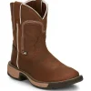 Justin Women's Rush 8" Waterproof Western Work Boot -Brown- SE4359