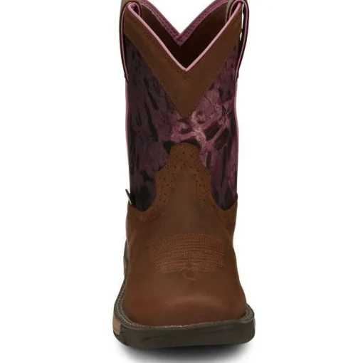 Justin Women's Rush 8" Waterproof Western Work Boot -Brown- SE4358