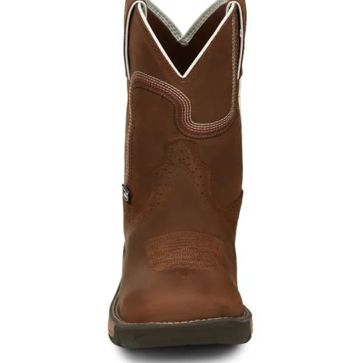 Justin Women's Rush 8" Waterproof Western Work Boot -Brown- SE4359