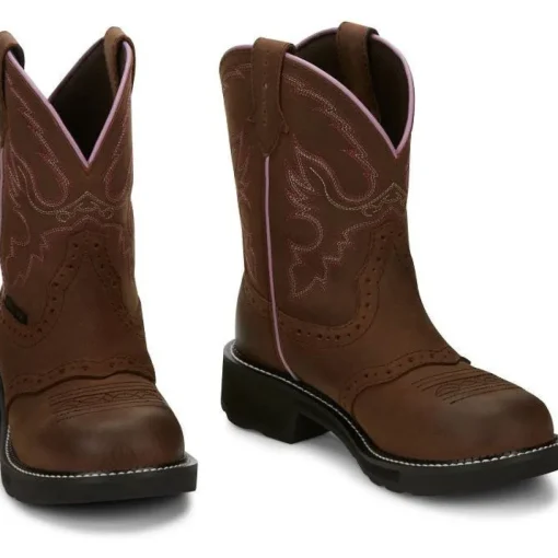 Justin Women's Wanette 8" ST Western Work Boot -Brown- GY9980