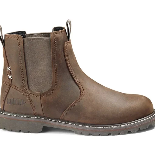 Kodiak Women's Bralorne Soft Toe WP Chelsea Work Boot -Brown- 4TEADB