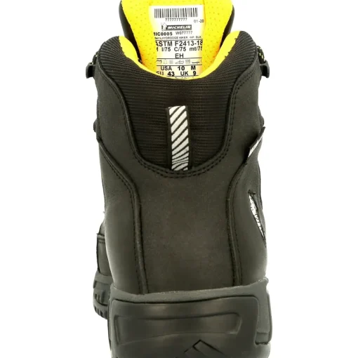 Michelin Men's HydroEdge 6" Alloy Toe WP Metguard Work Boot- Black- MIC0005