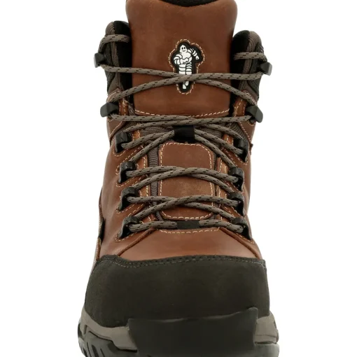 Michelin Men's HydroEdge 6" Alloy Toe WP PR Work Boot - Brown- MIC0006