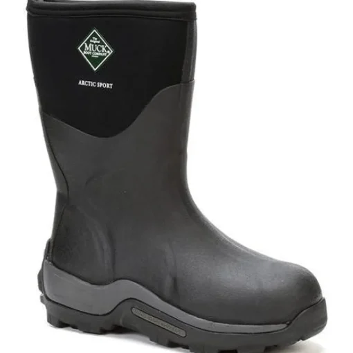 Muck Men's Arctic Sport Mid Waterproof Rubber Work Boot - Black - ASM-000A
