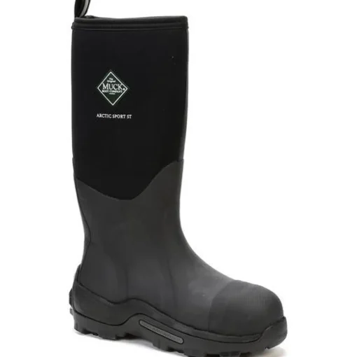 Muck Men's Arctic Sport Tall Steel Toe WP Rubber Work Boot - Black - ASP-STL