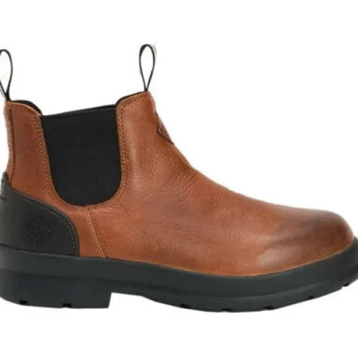 Muck Men's Chore Farm Leather Chelsea WP Work Boot - Brown - CCLP-901
