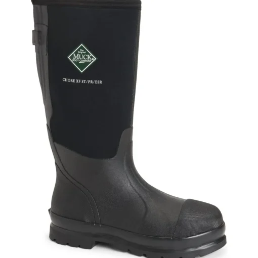 Muck Men's Chore Wide Calf Steel Toe WP Rubber Work Boot - Black - MCXF-STL