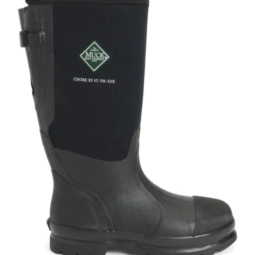Muck Men's Chore Wide Calf Steel Toe WP Rubber Work Boot - Black - MCXF-STL