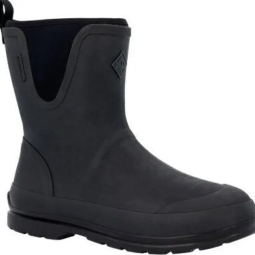 Muck Men's Originals Pull On Soft Toe WP Mid Work Boot- Black- OMM000