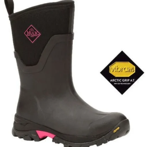 Muck Women's Arctic Ice Vibram WP Terrain Mid Work Boot -Black- ASVMA404