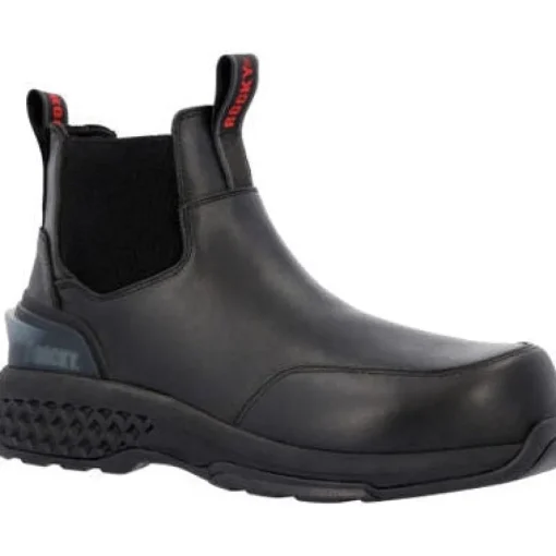 Rocky Men's Code Red Station 6" CT Slip On Work Boot -Black- RKD0114
