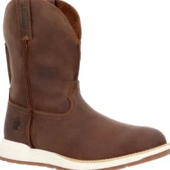 Rocky Men's Farmstead 10" Comp Toe Wellington Work Boot -Brown- RKW0400