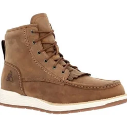 Rocky Men's Farmstead 6" Round Toe Western Work Boot Brown RKW0397