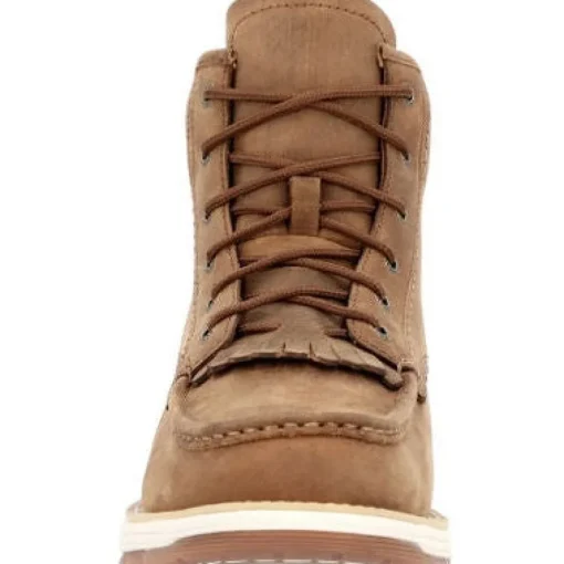 Rocky Men's Farmstead 6" Round Toe Western Work Boot Brown RKW0397