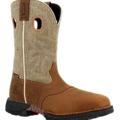 Rocky Men's Hi Wire 11" CT Waterproof Western Work Boot -Brown- RKW0425