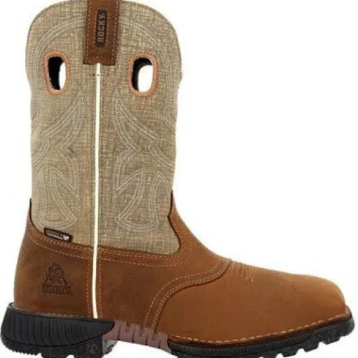 Rocky Men's Hi Wire 11" CT Waterproof Western Work Boot -Brown- RKW0425