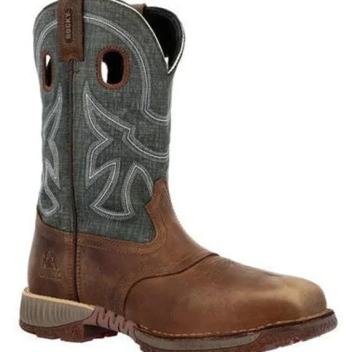 Rocky Men's Hi Wire 11" ST Waterproof Western Work Boot -Brown- RKW0426