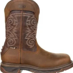 Rocky Men's Iron Skull 12" Comp Toe WP Western Boot -Brown- RKW0249