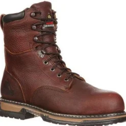 Rocky Men's Ironclad 8" Steel Toe WP Slip Resist Work Boot -Brown- FQ0006693