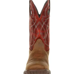 Rocky Men's Legacy 32 11" Sqr Toe WP Western Work Boot- Red - RKW0316