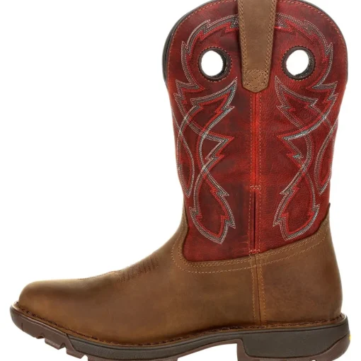 Rocky Men's Legacy 32 11" Sqr Toe WP Western Work Boot- Red - RKW0316