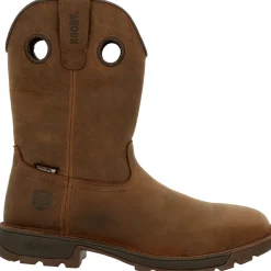Rocky Men's Legacy 32 10" Stl Toe WP Western Work Boot- Brown- RKW0339