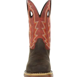 Rocky Men's Long Range 11" Comp Toe WP Western Work Boot- Red- RKW0319