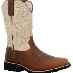 Rocky Men's Monocrepe 12" Soft Toe WP Western Classic Boot- Brown- RKW0440