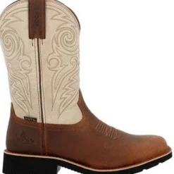 Rocky Men's Monocrepe 12" Soft Toe WP Western Classic Boot- Brown- RKW0440