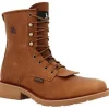 Rocky Men's Monocrepe 8" Square Toe WP Western Boot -Cognac- RKW0436