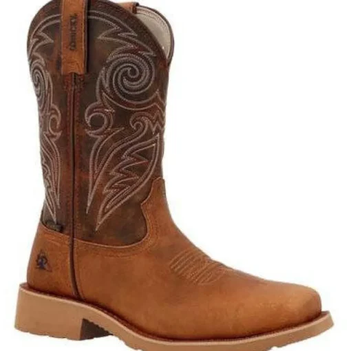 Rocky Men's Monocrepe 12" Square Toe WP Western Boot -Brown- RKW0438