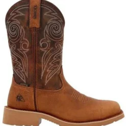 Rocky Men's Monocrepe 12" Square Toe WP Western Boot -Brown- RKW0438