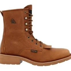 Rocky Men's Monocrepe 8" Square Toe WP Western Boot -Cognac- RKW0436