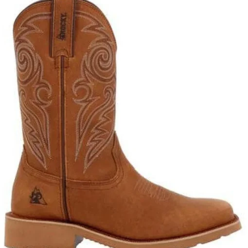 Rocky Men's Monocrepe 12" Square Toe Western Boot -Cognac- RKW0433