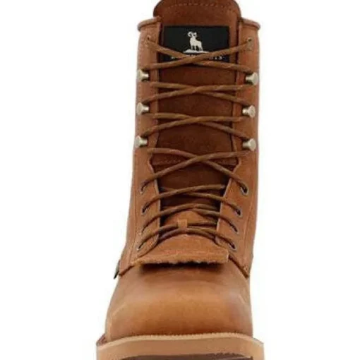 Rocky Men's Monocrepe 8" Square Toe WP Western Boot -Cognac- RKW0436