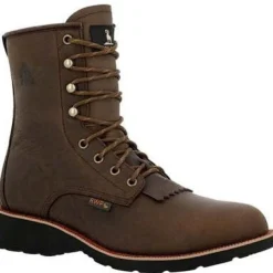 Rocky Men's Monocrepe 8" Steel Toe WP Western Boot -Chocolate- RKW0437