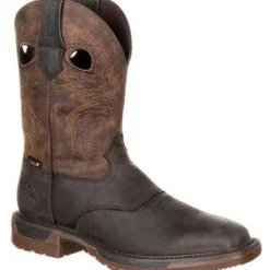 Rocky Men's Original Ride 11" Square Toe WP Western Boot -Brown- RKW0234