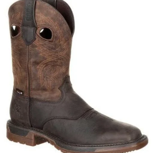 Rocky Men's Original Ride 11" Square Toe WP Western Boot -Brown- RKW0234